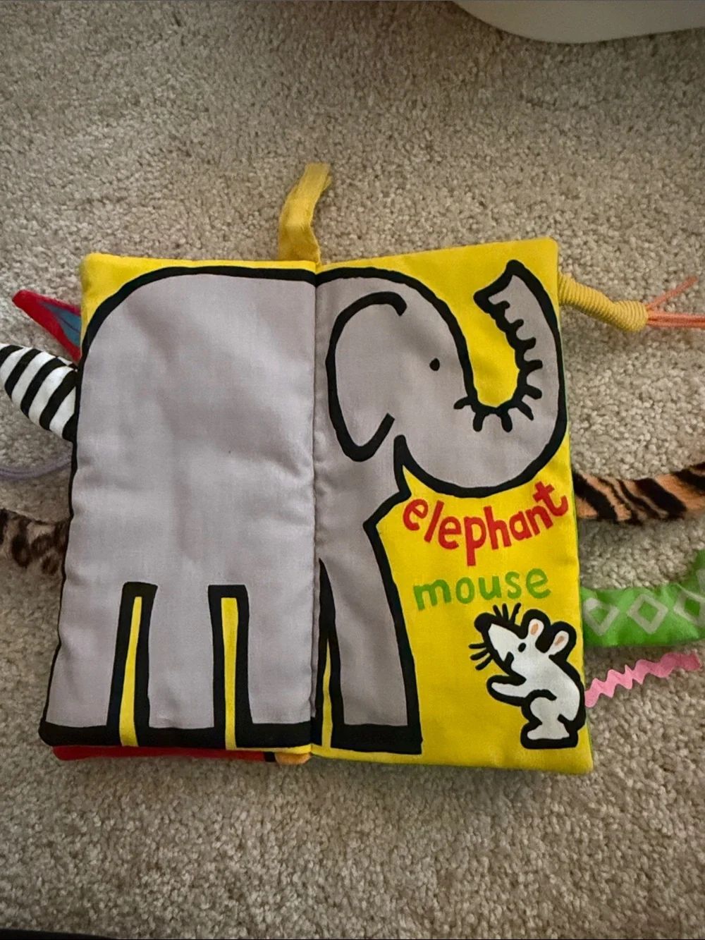 Jellycat Jungly Tails Soft Activity Book - Yellow, Green, Red, Blue, Pink